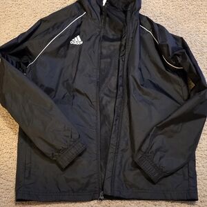 Adidas Black Jacket with White Details 11/12yrs